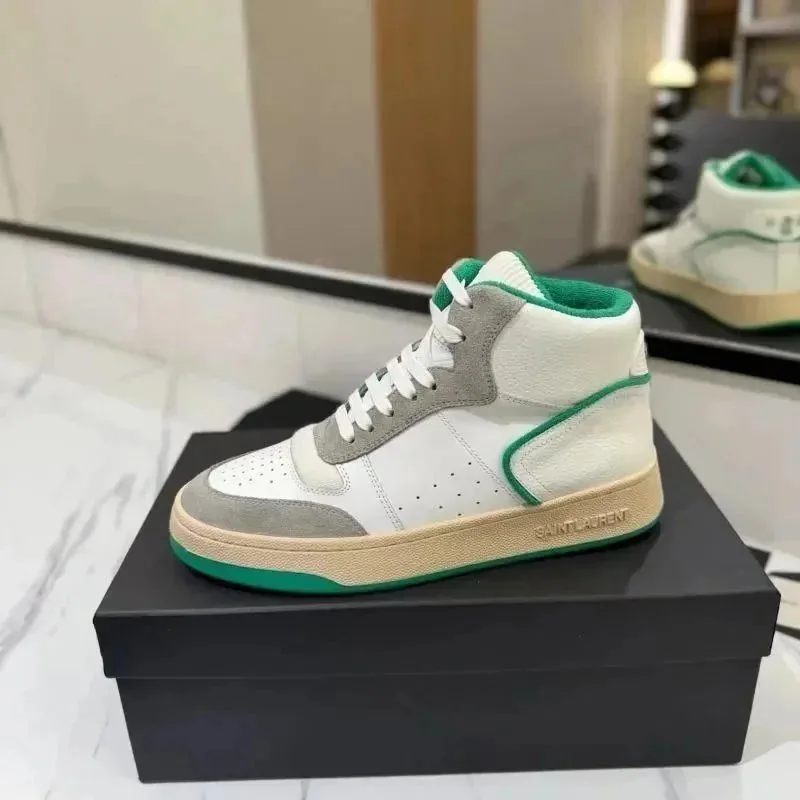 Saint Laurent White Lace-Up Runners — QC