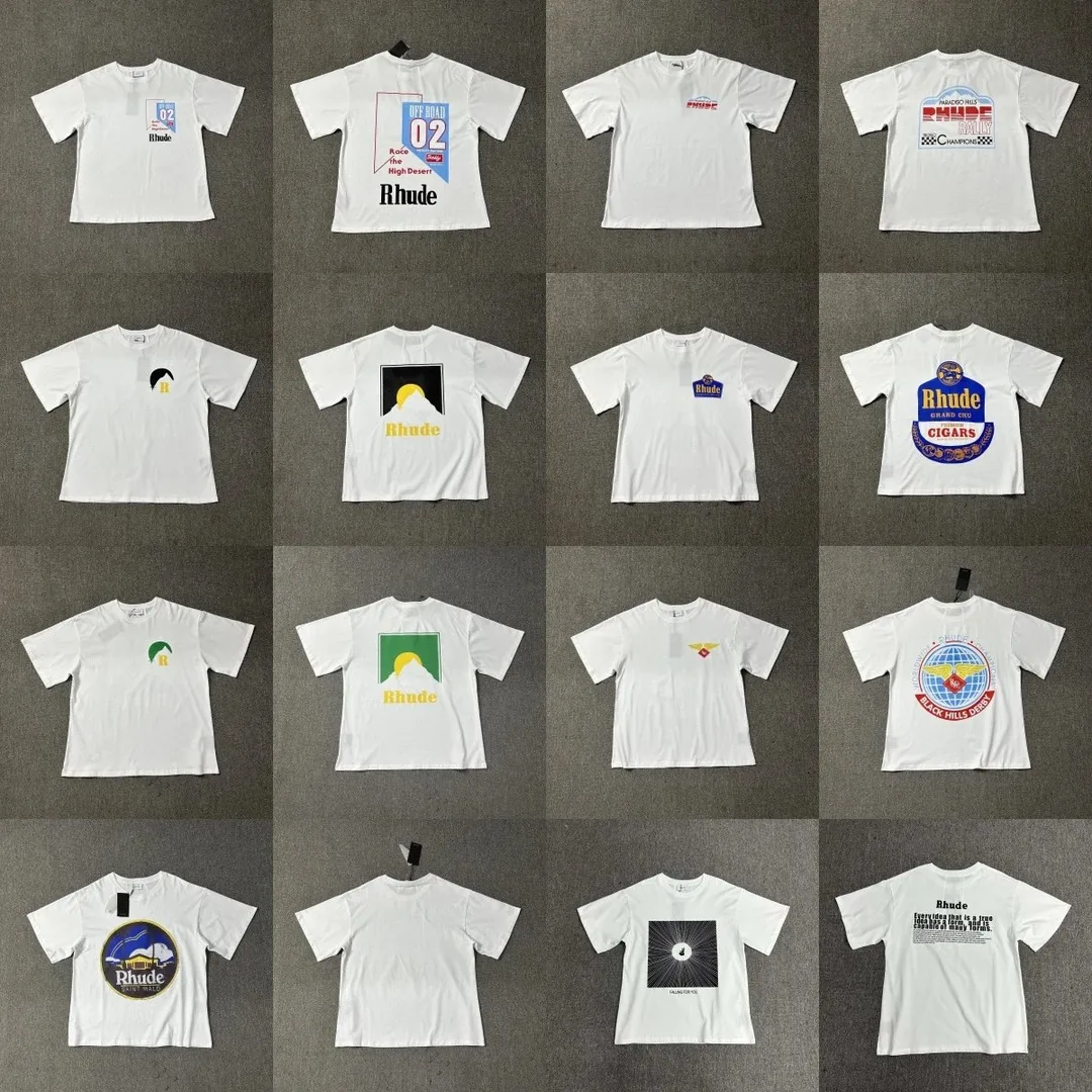 Rhude Letter Logo Print Cotton T-Shirt — Photo 2