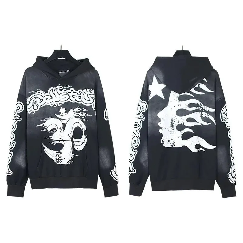 Hellstar Flame Face Washed Hoodie — Photo 11
