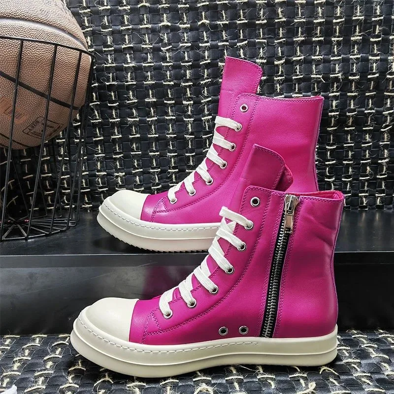 Rick Owens DRKSHDW Ramones High Black White Sneakers — QC
