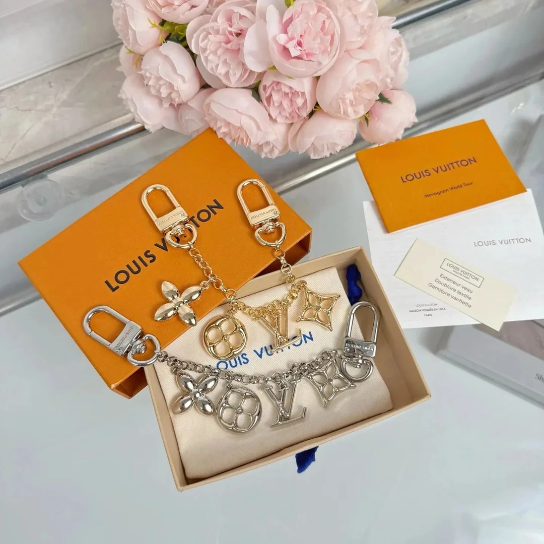 Gold Floral Letter Bag Charm — Photo 7