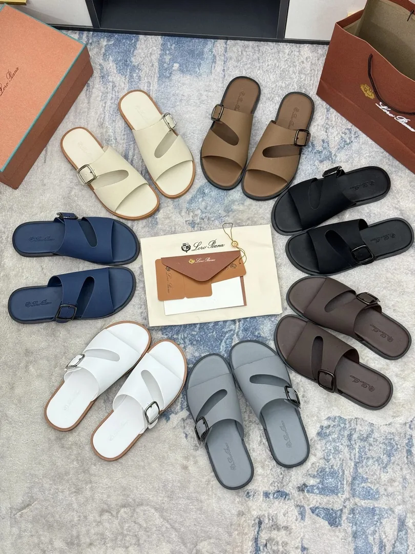 Leather Slide Sandals