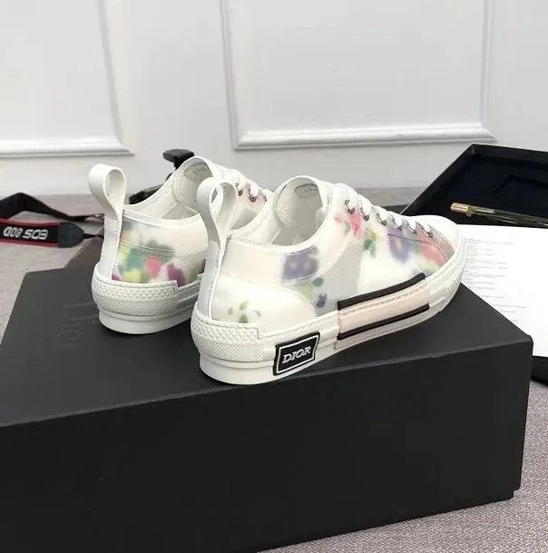 Dior B23 White Black B-23 Floral Sneakers — Photo 6