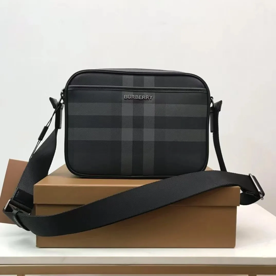 Burberry Check Leather Messenger Bag — photo 2