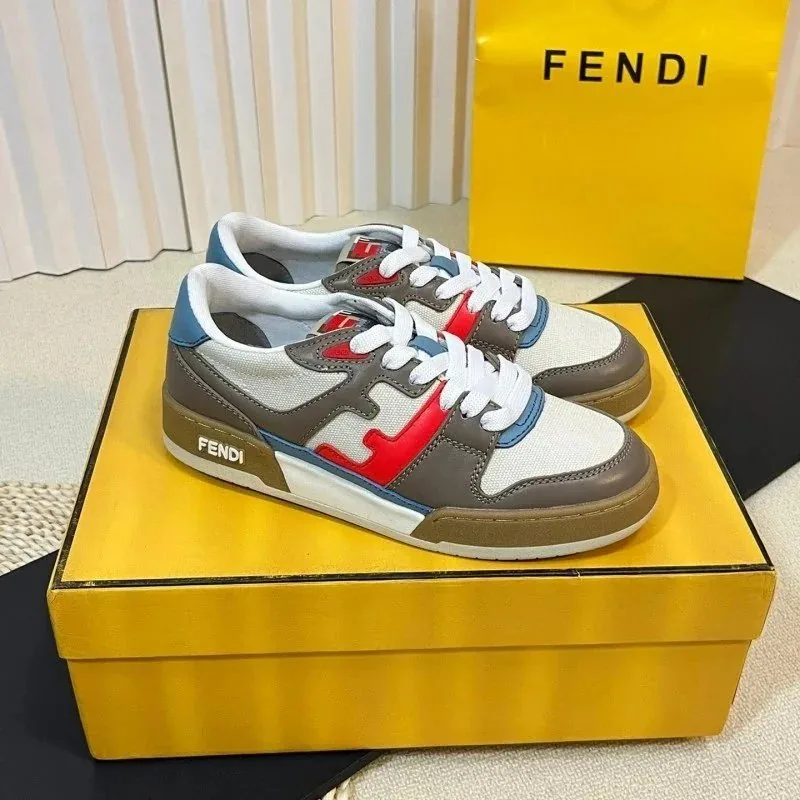 Fendi Match Brown Low-Top Trainers — QC