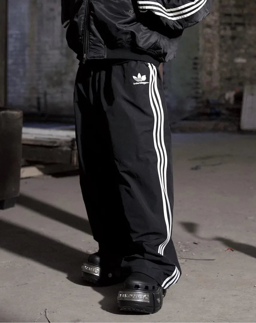 Balenciaga Embroidered Three-Stripe Sweatpants