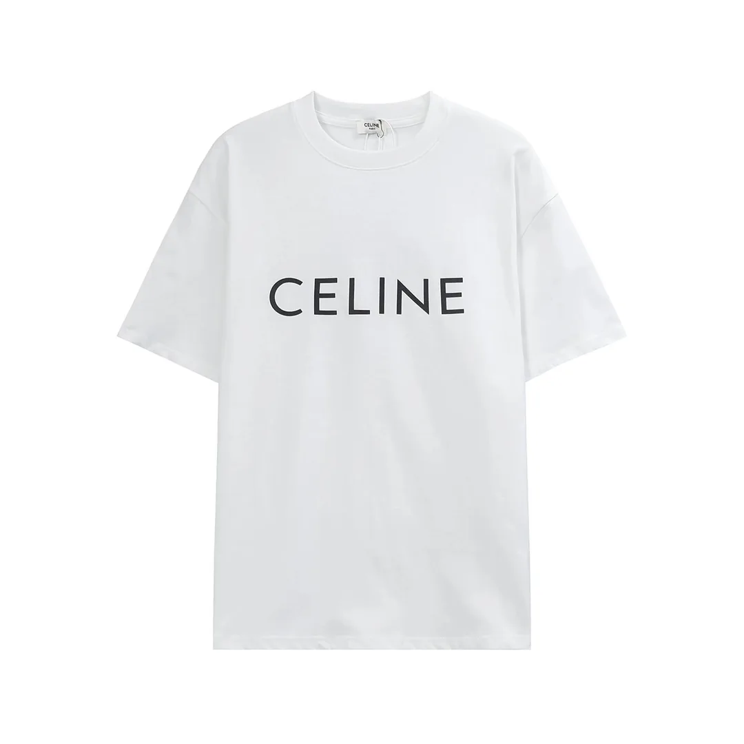 Celine Letter Print Cotton T-Shirt — photo 7