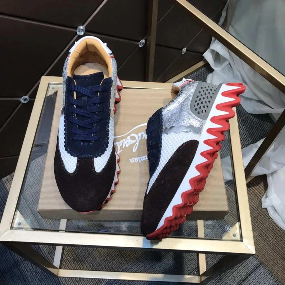 Christian Louboutin Red White Red-Sole Sneakers — Photo 3