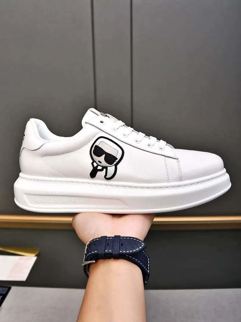 Karl Lagerfeld Kapri White KC Low-Top Sneakers — QC