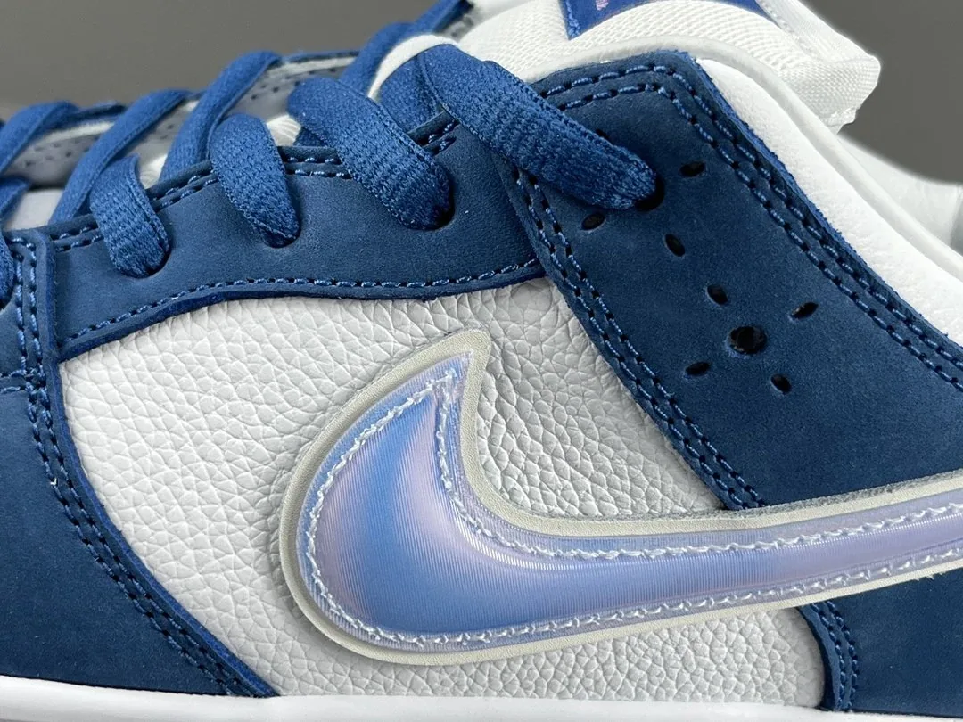 Nike SB Dunk Low White Perforated Skate Shoes — Photo 13
