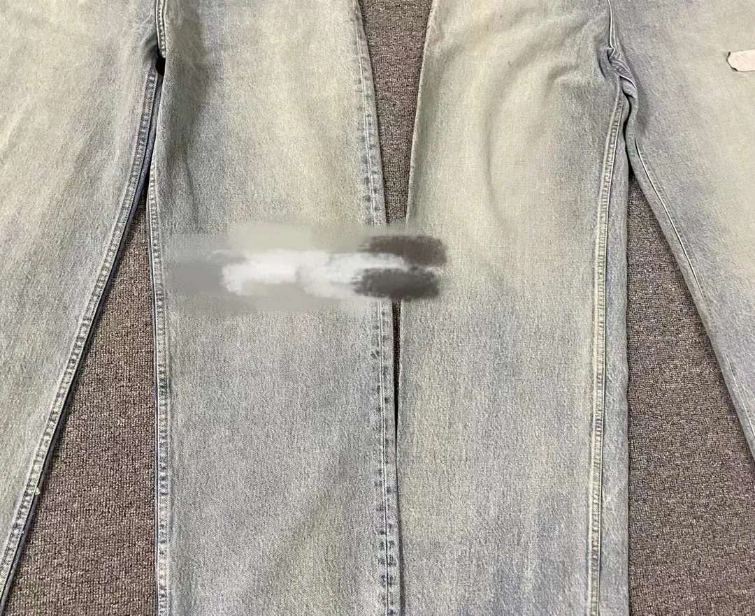 Washed Blue Straight-Leg Denim Jeans — photo 9