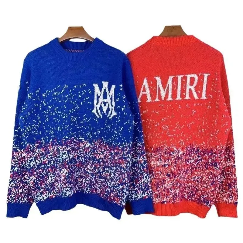 Letter Jacquard Distressed Crewneck Sweater — Photo 6