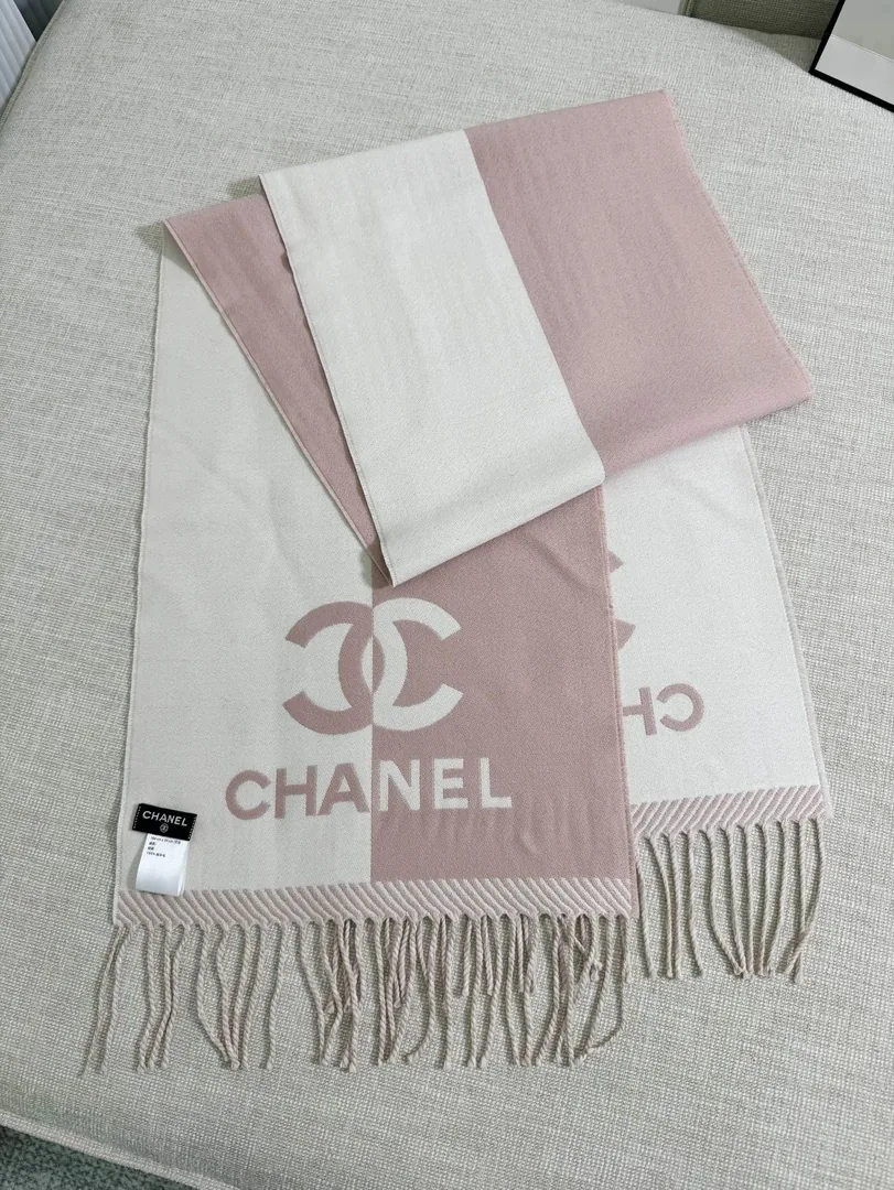 Two-Tone CC Wool Scarf — Photo 3