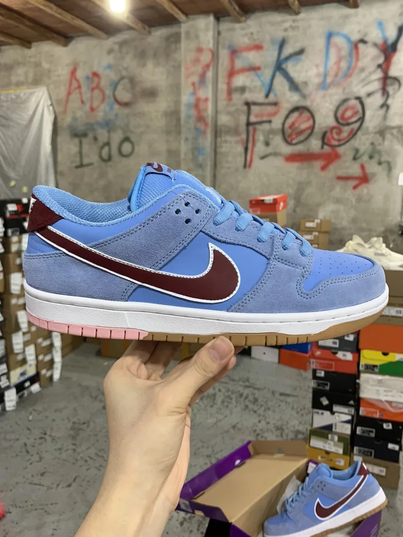 Nike Dunk Low Blue Platform Leather Dad Shoes
