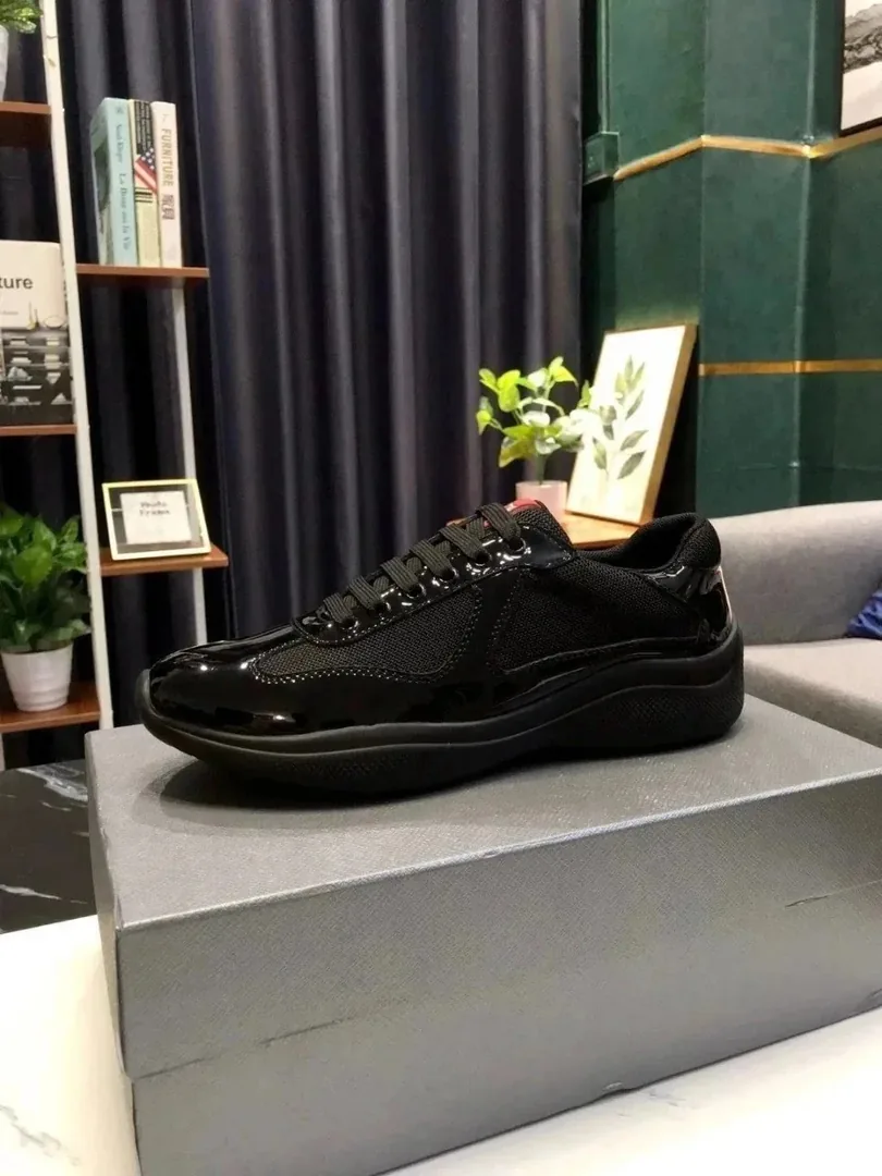 Prada America's Cup Blue Leather Low-Top Sneakers — Photo 7