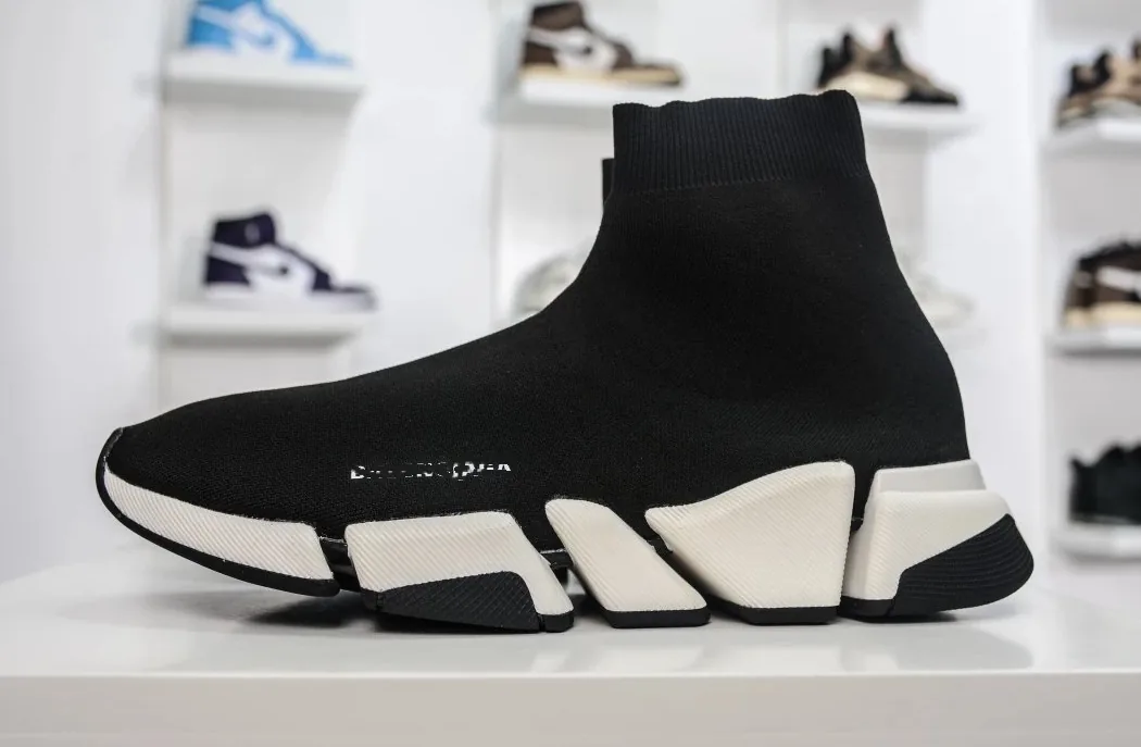 Balenciaga Speed Trainer Black Knit Sock Shoes — QC