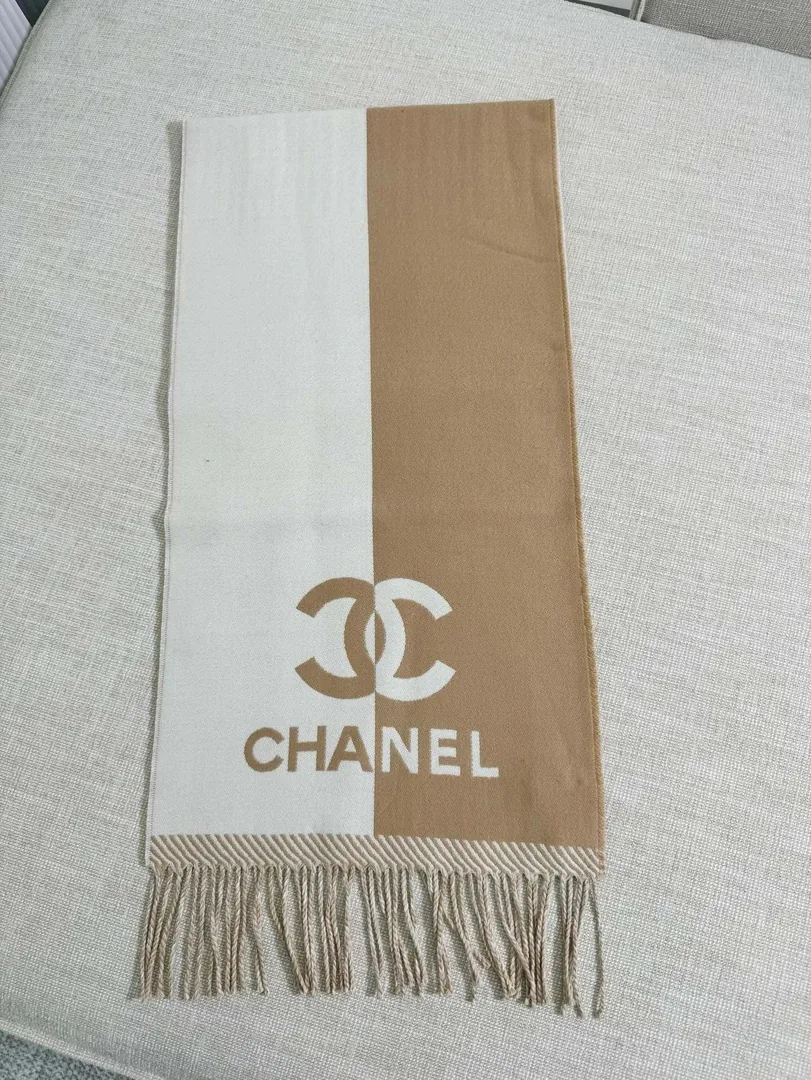 Two-Tone CC Wool Scarf — Photo 5