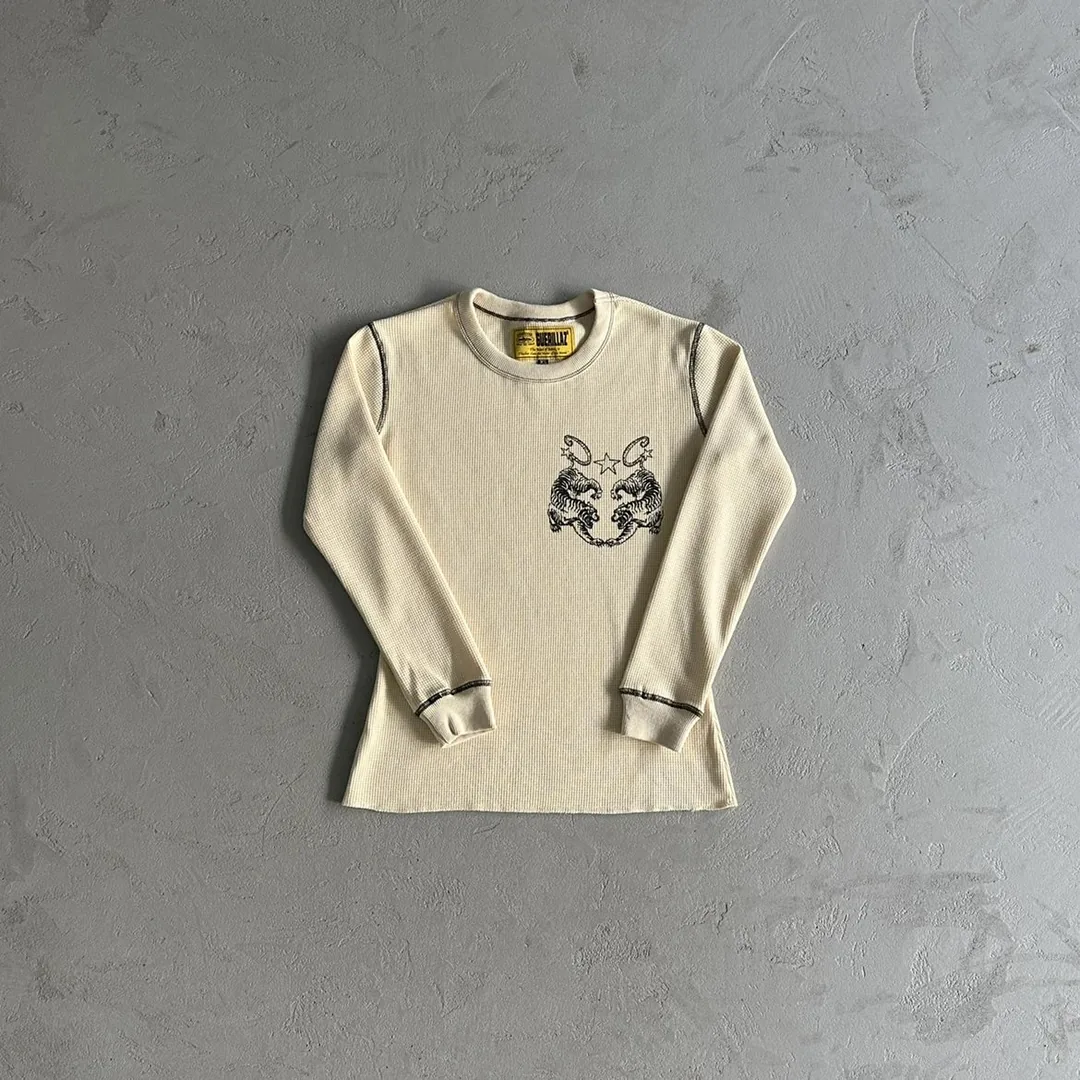 Twin Tigers Chasing Star Embroidery