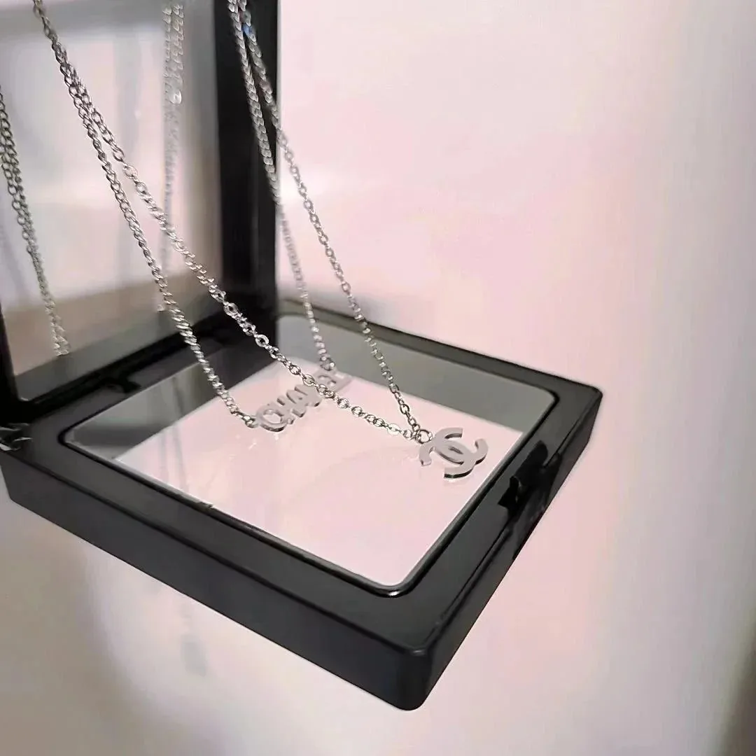 Titanium Steel Double Pendant Necklace — QC