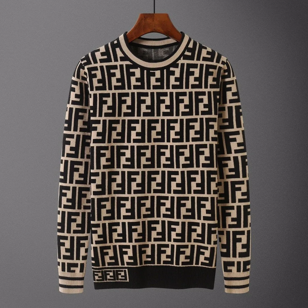 Letter Jacquard Crewneck Knit Sweater — Photo 5