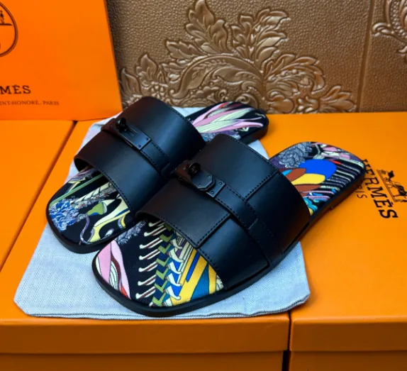 Hermes Chypre Leather Sandals — QC