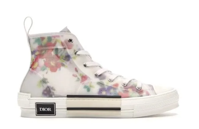 Dior B23 White Black B-23 Floral Sneakers