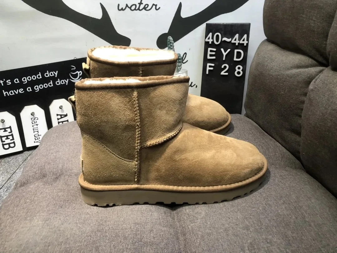 UGG Classic Ultra Mini Yellow Black Shearling Snow Boots — Photo 10