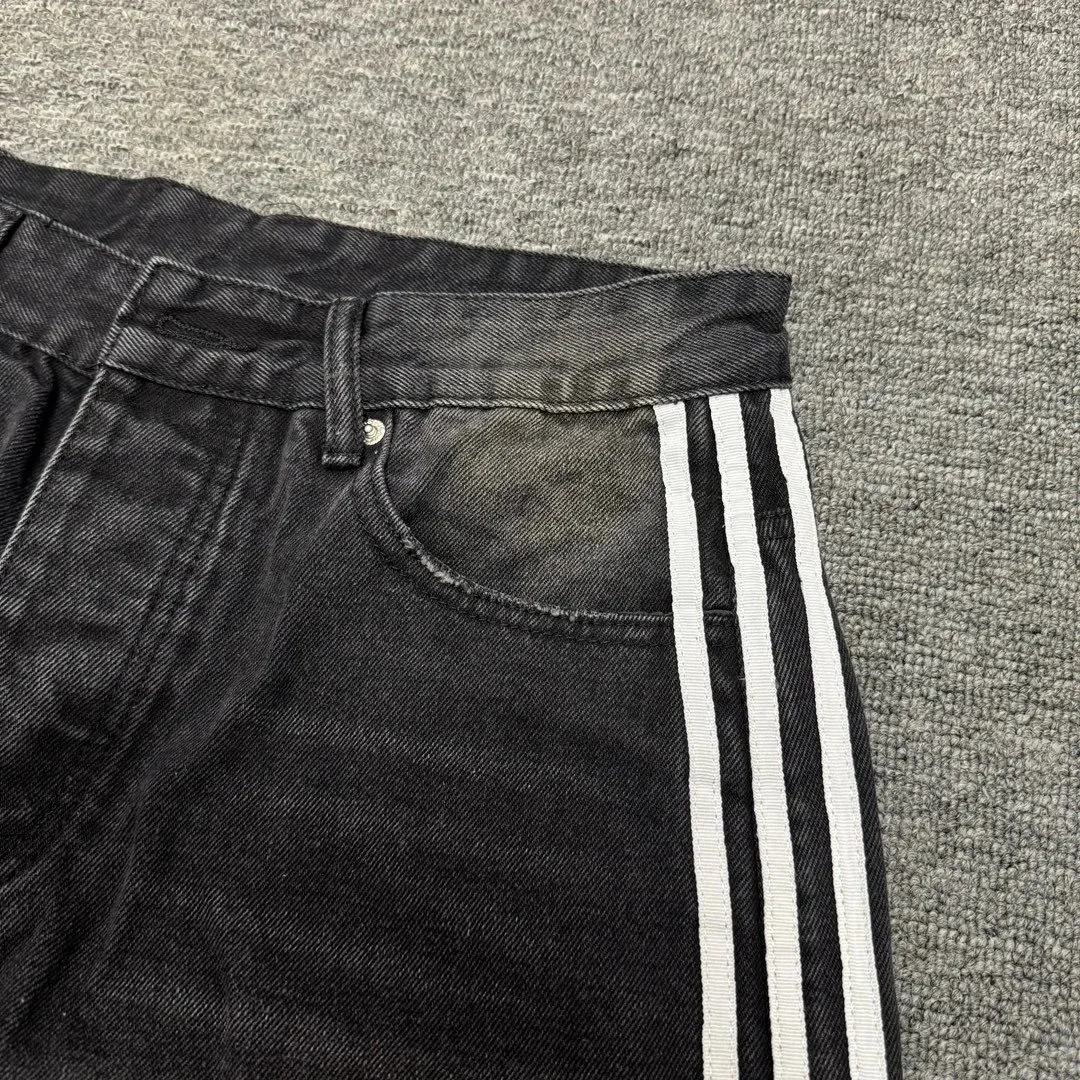 Washed Heavyweight Striped Jeans — Photo 15