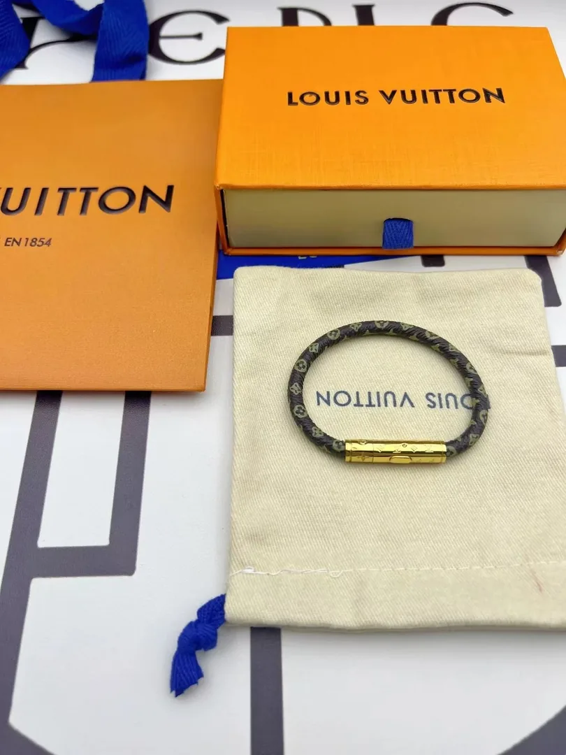 Louis Vuitton Monogram Leather Cord Bracelet