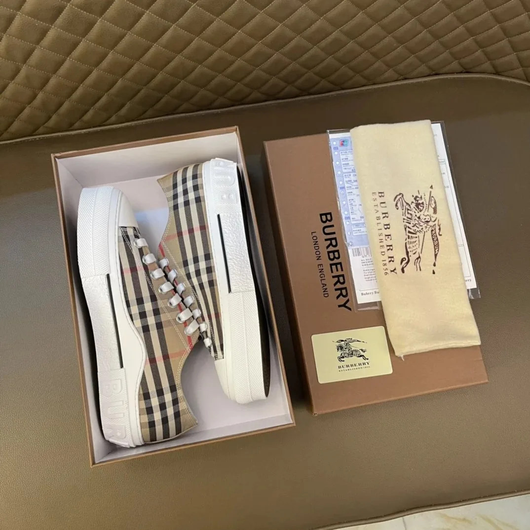 Burberry Grey Vintage Check Sneakers — QC
