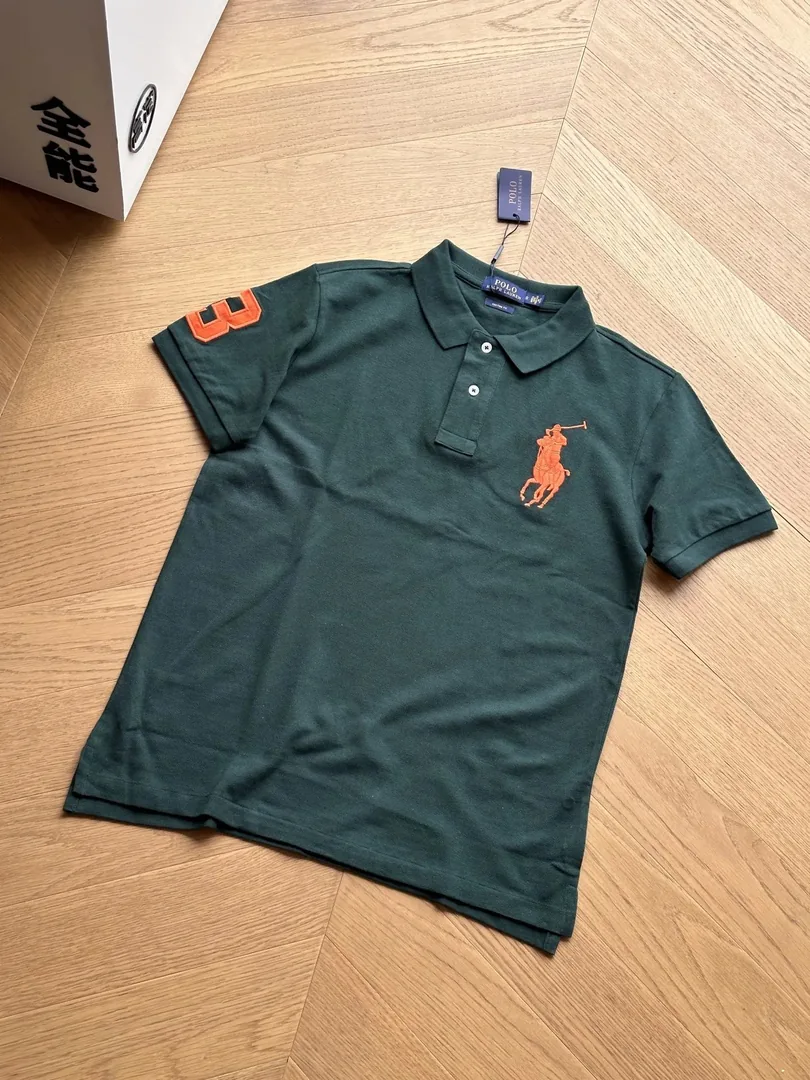 Embroidered Pique Cotton Polo Shirt — QC
