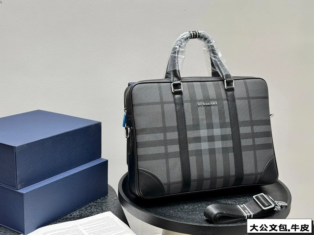 Burberry Check Leather Messenger Bag — photo 4