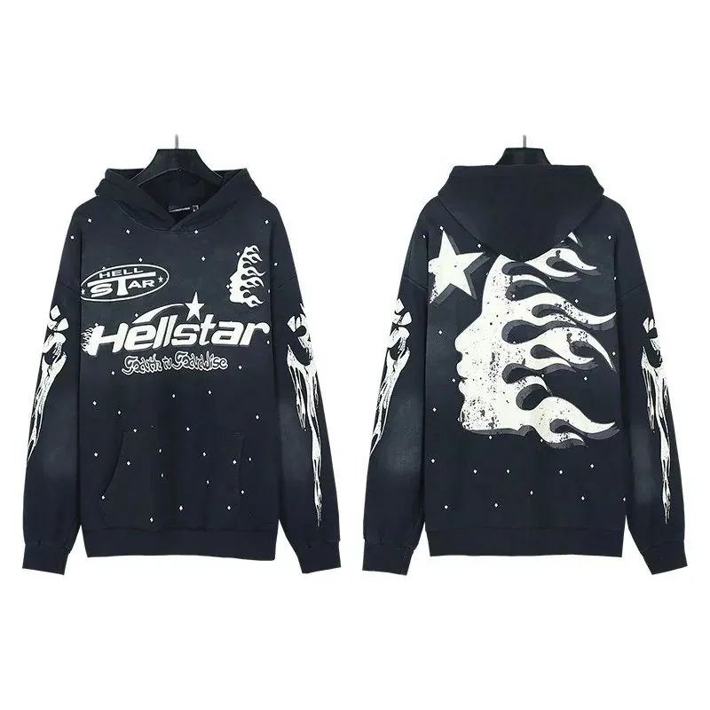 Hellstar Flame Face Washed Hoodie — Photo 9