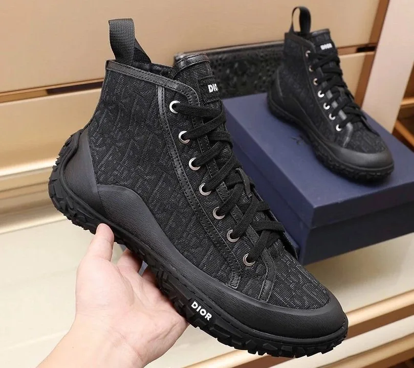 Dior Brown B-28 High-Top Sneakers — photo 9