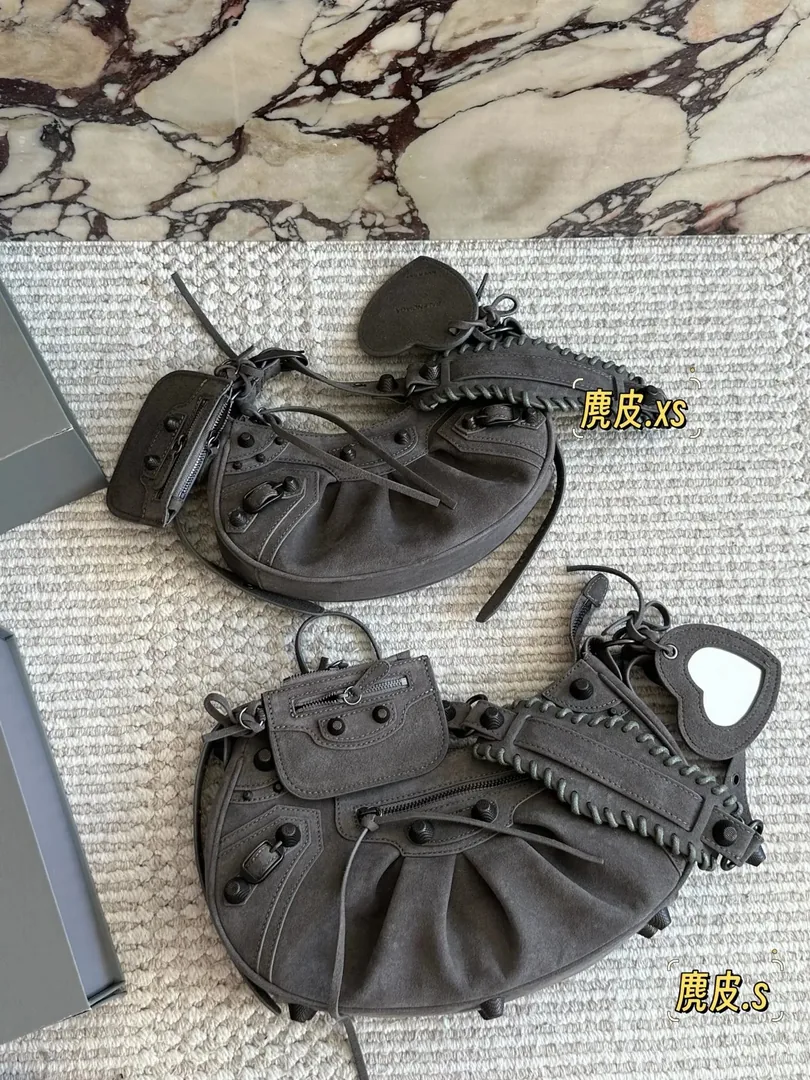 Balenciaga Le Cagole Suede Shoulder Bag