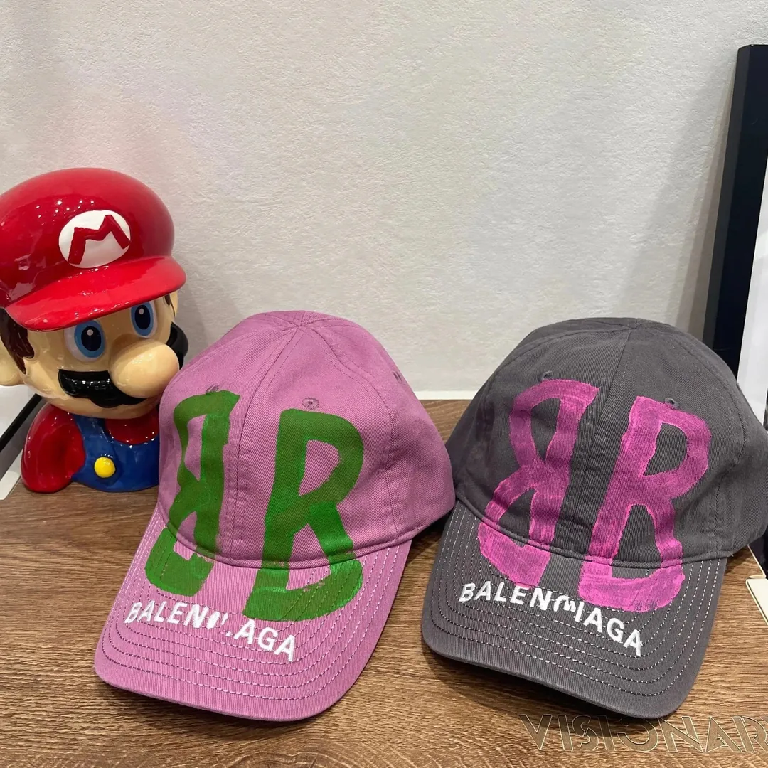 Balenciaga Grey Distressed Print Cap — Photo 3