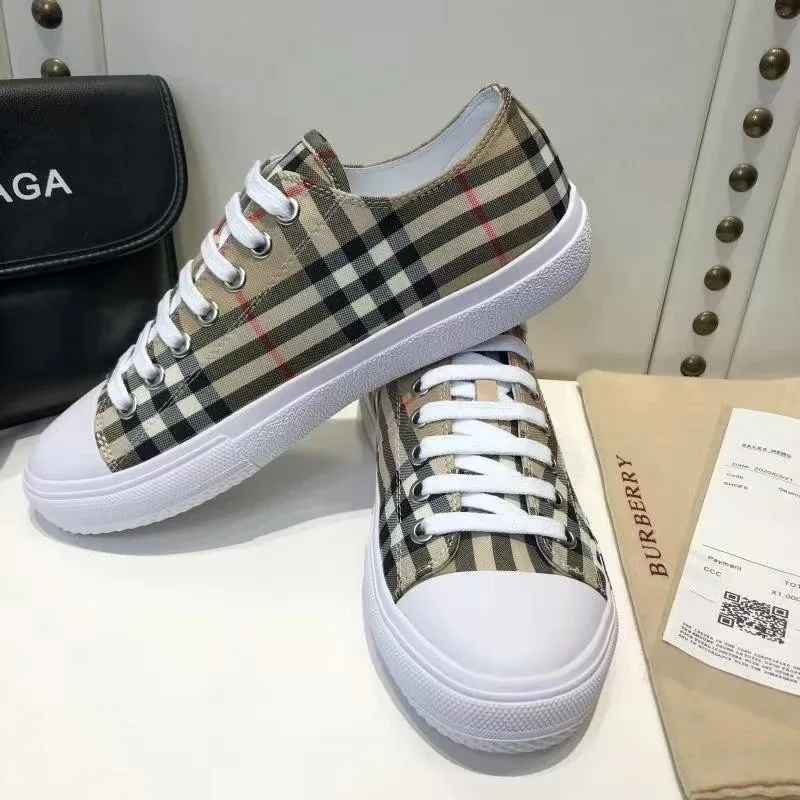 Burberry Blue Monogram Check Cotton Sneakers — Photo 9
