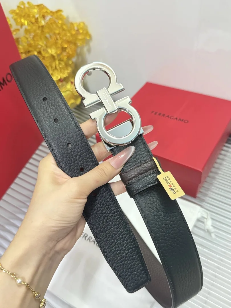 Steel Buckle Cowhide Leather Belt — photo 7