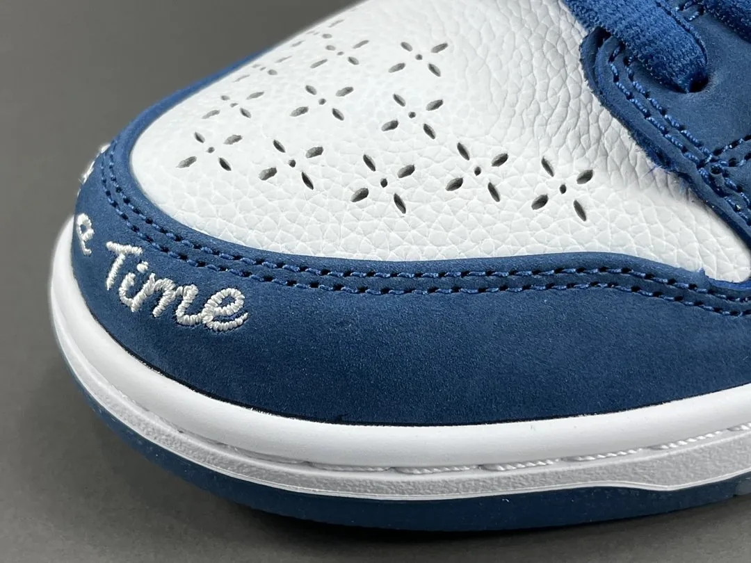 Nike SB Dunk Low White Perforated Skate Shoes — Photo 15