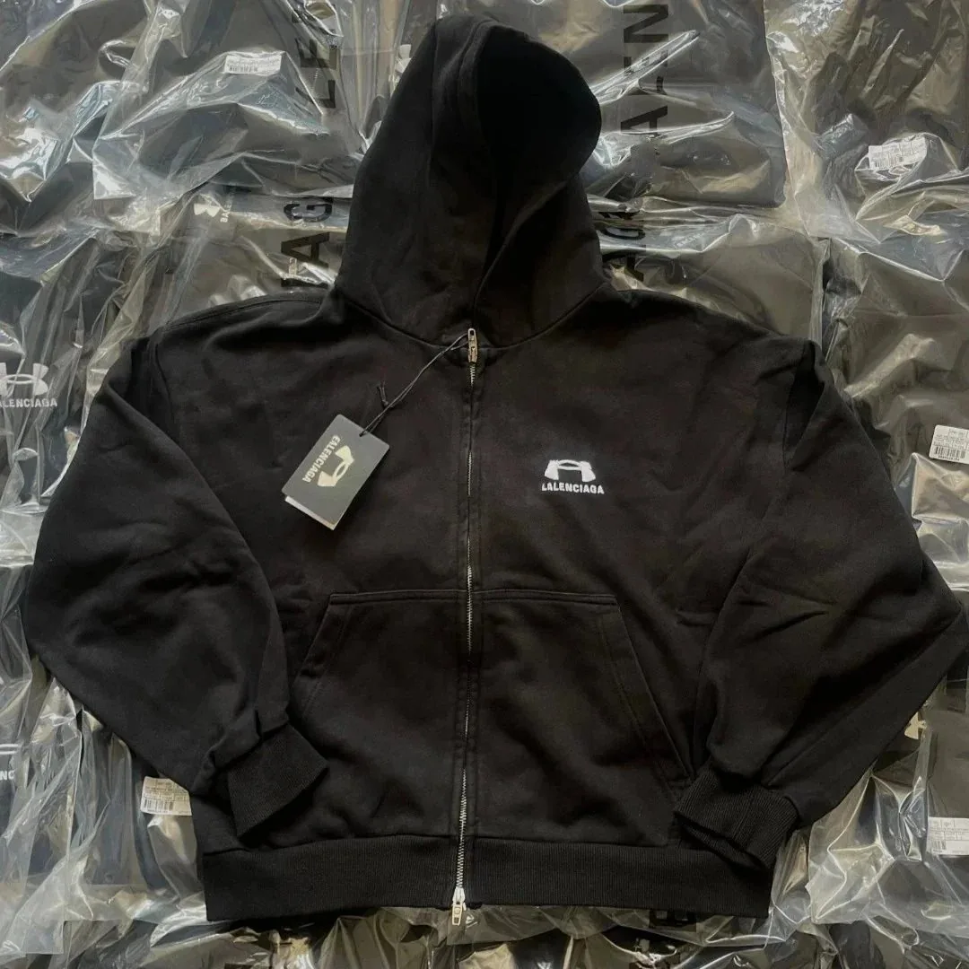 Embroidered Oversized Zip Hoodie