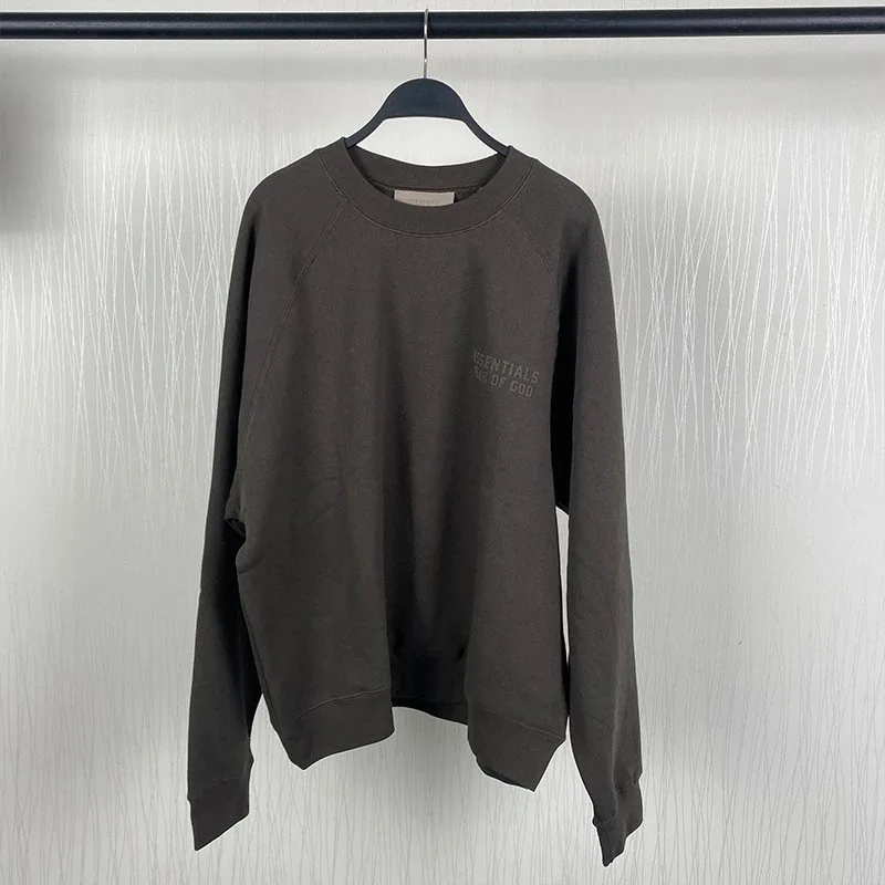 Essentials Black Flocked Crewneck Sweatshirt — Photo 6