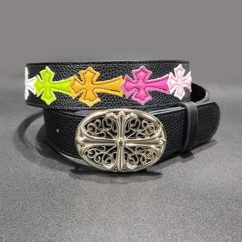 Leather Cross Floral Couple Belt — Photo 7