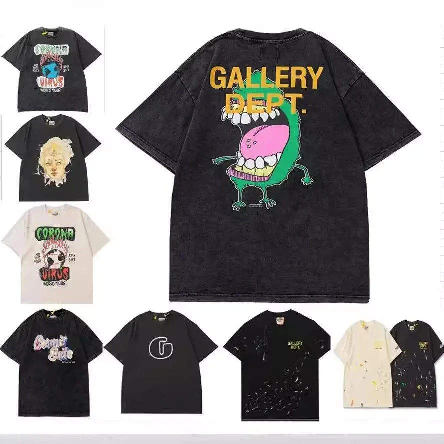 Washed Distressed Graffiti Cartoon T-Shirt