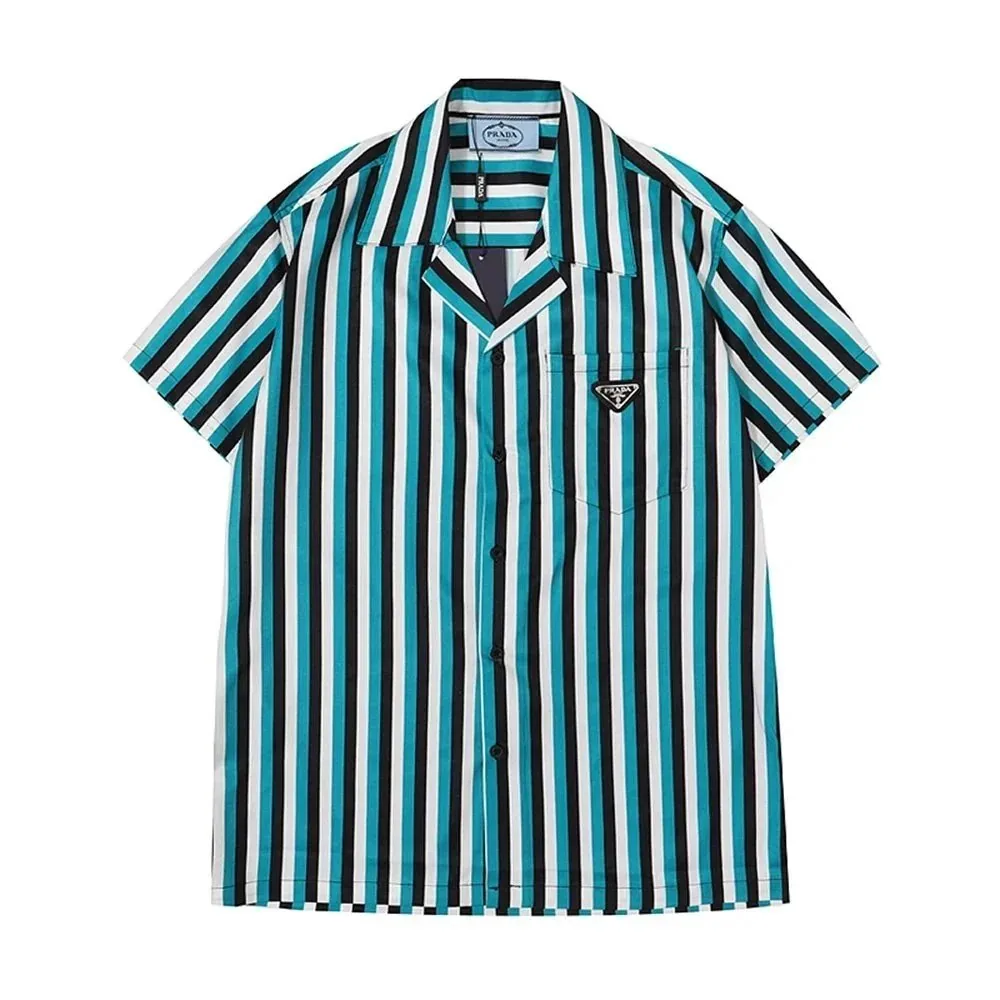 Prada Camo Triangle Logo Short Sleeve Shirt — Photo 7