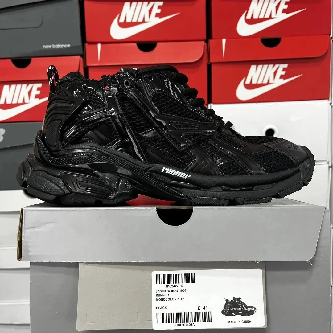 Balenciaga Runner Navy Trainers — photo 4
