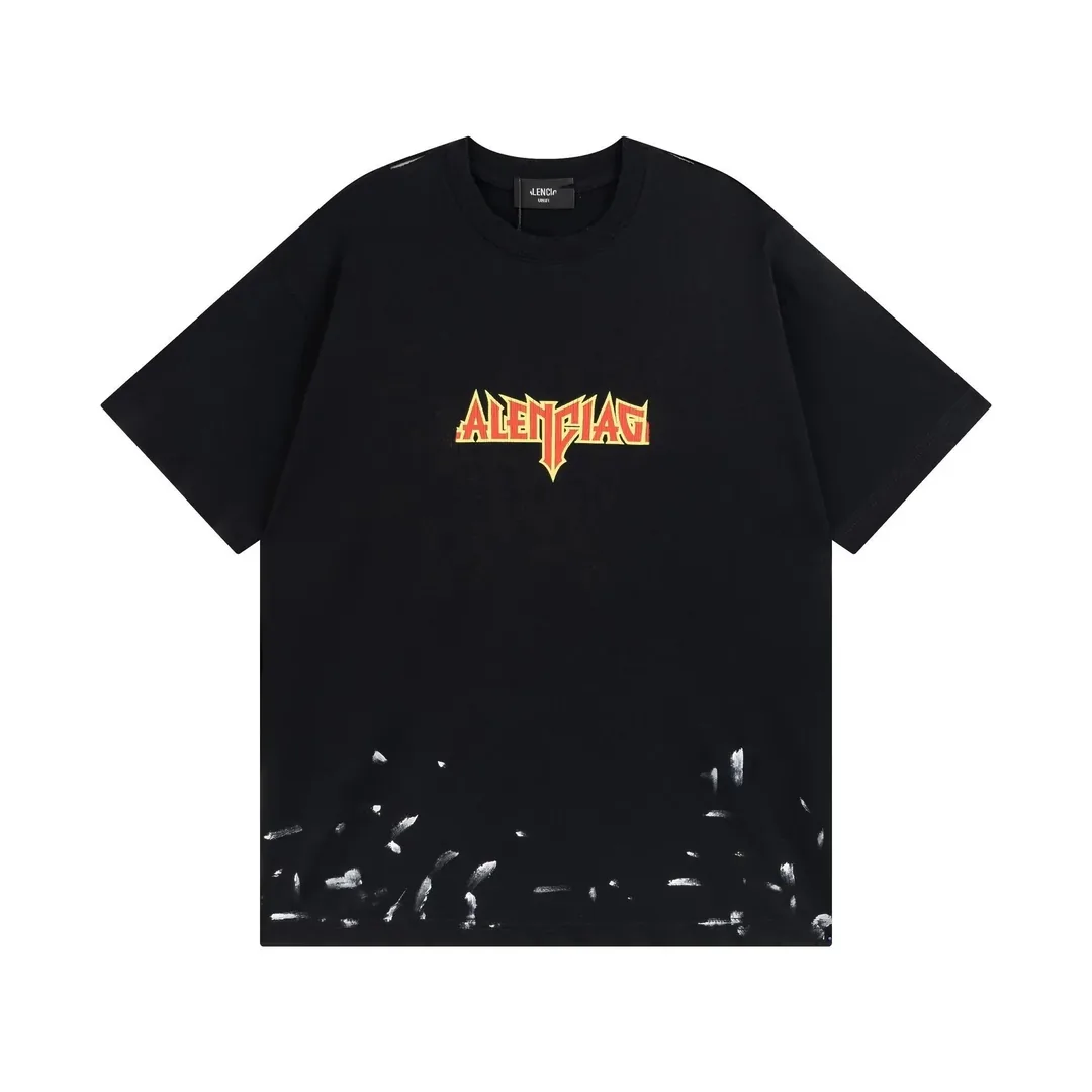 Balenciaga Flame Logo Print Black T-Shirt — Photo 4