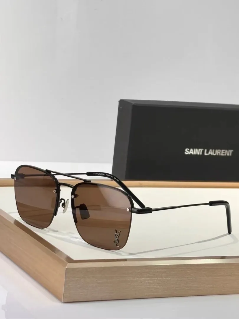 Saint Laurent YSL Logo Metal Sunglasses — QC