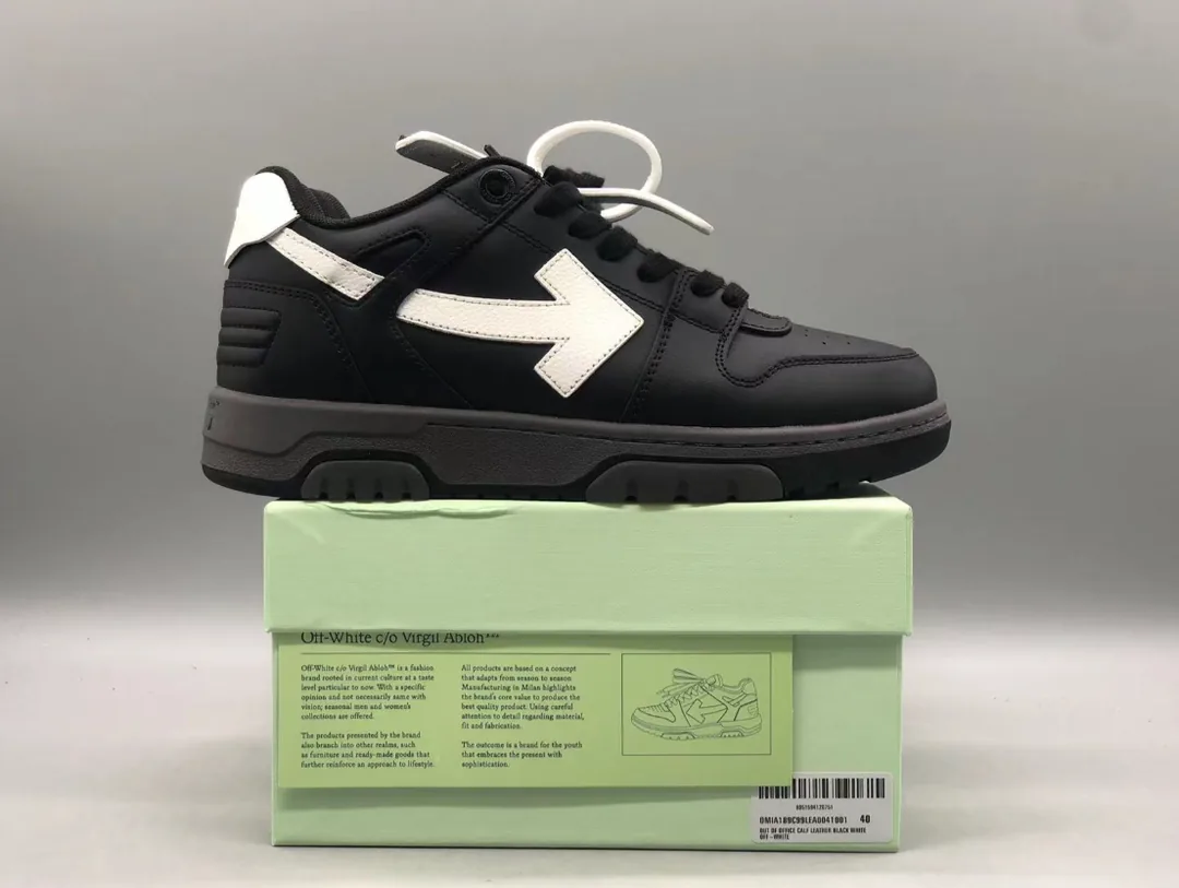 Off-White Out Of Office Black White Lace-Up Running Shoes — QC