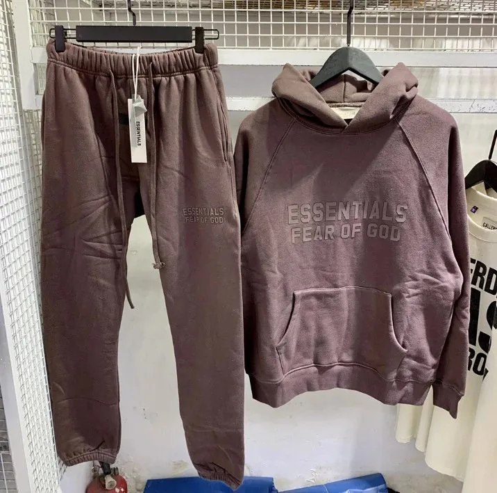 Essentials Silicone Letter Fleece Hoodie Set — Photo 5