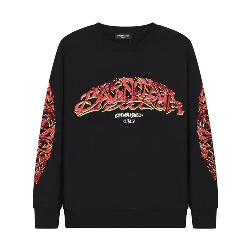 Balenciaga Laurel Logo Black Sweatshirt — Photo 10